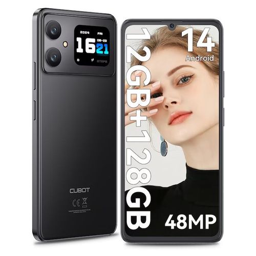 CUBOT A20 Double SIM Android 14 5100mAh 12/128 Go / 1To Smartphone 4G, Octa-Core/FaceID/GPS Noir