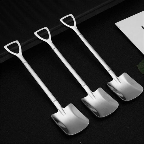 Cuillre  Caf En Acier Inoxydable 410, Cuillre  Pelle Rtro Pour Crme Glace Cuillre  Th Crative Vaisselle De Table Outil De Bar Couverts Ensemble Cuillres 3 Pices