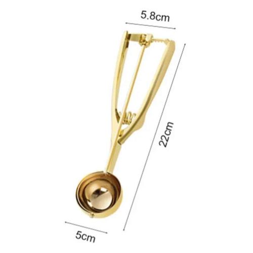 Cuillre  Glace Dore En Acier Inoxydable,Outils Pour Crme Glace,Cuillre  Biscuits,Cuillre  Glace,Btons De Cuisine,Pure De Pommes De Terre,Pastque,1 Pices - Type Gold M-01
