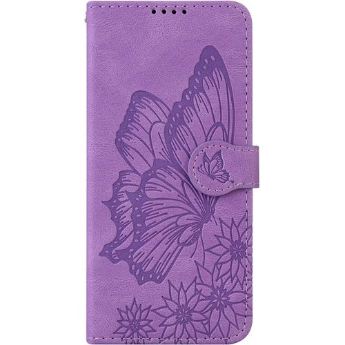 Cuir Coque Pour Samsung Galaxy A70 Antichoc Avec Support Clapet Design Silicone Papillon Motif Dr?Le Etui Bumper 360 Kickstand Case Cover Housse Fille Femme Homme Portefeuille - Mauve
