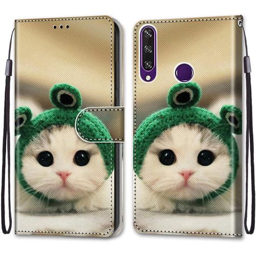 Cuir Pu Folio Etui Pour Huawei Y6p 2020 Coque Pochette Flip Housse Etui A Rabat Protection Rsistant Aux Chocs Couverture Motif Grenouille Chaton Avec Porte Carte Back Cover Huawei Y6p 6.3