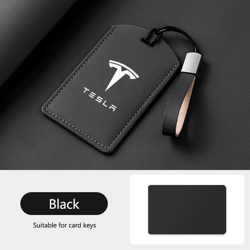 Cuir Voiture Intelligente Nfc Carte Cl Housse Coque De Protection Fob Pour Tesla Modle 3 Modle S Modle X Modle Y Porte-Cls Accessoires - Type B-Black
