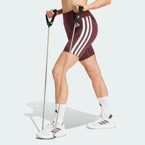 Cuissard 3 Bandes Optime Essentials Adidas - Aurora Ruby / White - L 13 Cm