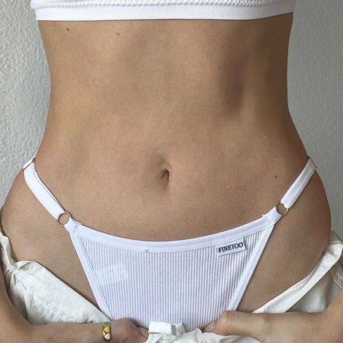 Culotte En Coton Pour Femmes Tongs Taille Rglable Sexy G-String Solide Document Sans Couture Indispensfemale Caleon Lingerie S-Xl - Type White-Xl