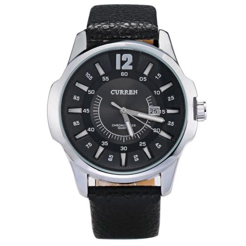 Curren Hommes Hommes  La Mode Mouvement  Quartz Montres Montre-Bracelet (Cadran Noir Coquillage Blanc)
