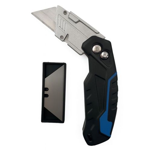 Cutter Pliant Robuste Avec 3 Lames ? Poigne Scurise ? Couleur Alatoire