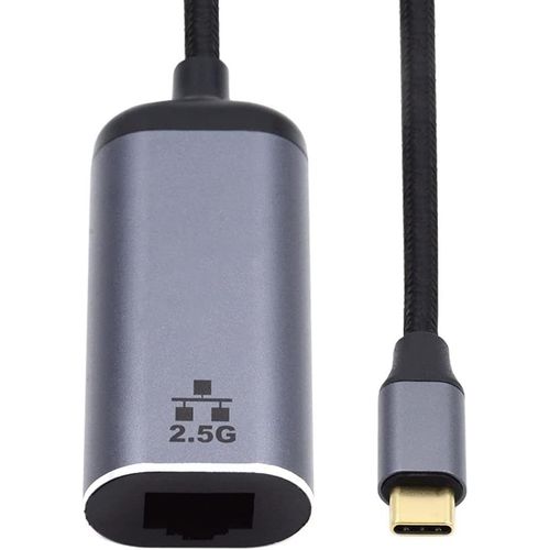 Cy Adaptateur Usb C Vers Ethernet 2,5 Gbit/S, Usb 3.1 Type C Vers Rj45 2500 Mbps Gbe Gigabit Ethernet Network Lan Adaptateur Pour Ordinateur Portable[SHU08307]