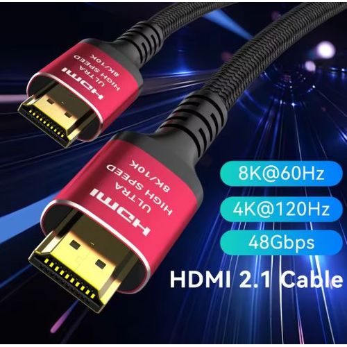 CYANMI 10K 8K 4K Cble HDMI 2.1 Longueur : 1 m, Certifi Ultra Haut Dbit HDMI Cble noir 4k 120Hz 144Hz 8k 60Hz 48Gbps eARC HDR10+ HDCP2.3 Dolby Atmos Compatible avec Mac RTX4090 PC TV PS5 Xbox