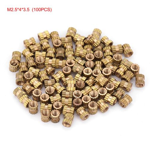Cylindre En Laiton M2.5 Rond Moleté Moulé Dans Des éCrous IntéGréS (M2.5*4*3.5?; 100 PièCes)