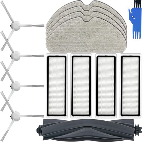 D10S Pices De Rechange Accessoires Pour Dreame D10S /D10S Pro Robot Aspirateur Set, 1 X Brosse Principale En Caoutchouc, 4 X Brosses Latrales, 4 X Lingettes Pour Vadrouille, 4 X [SSE7113305]