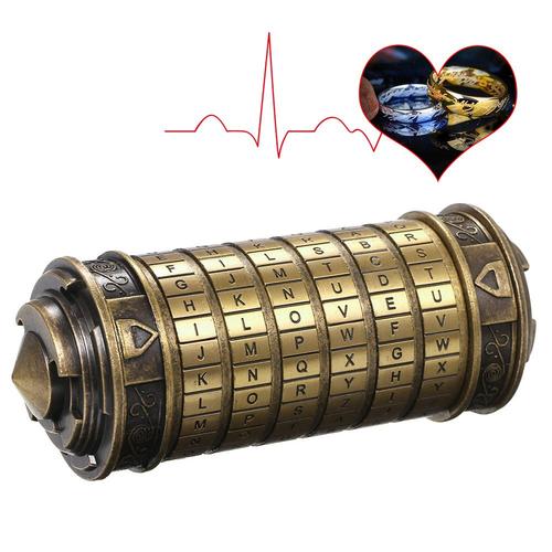 Da Vinci Code Mini Cryptex Verrouillage Par Mot De Passe Code Vintage Pour Cadeaux D'anniversaire Puzzles (Bronze)