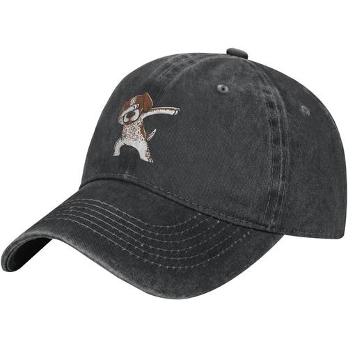 Dabbing-Allemand-Shorthaired-Pointer-Baseball-Casquette, Chapeaux De Camionneur En Coton Lav Chapeau De Papa Vintage Pour Hommes Femmes Noir