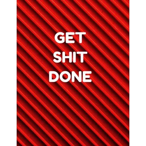 Daily Tasks Tracker | Red Lines Premium Designer Cover - Large (8.5 X 11in) 120 Page Get Shit Done: Affordable Professional Notebook For Daily To Dos Mood Tracker Hydration Chart   de Blanchard, Alexander  Format Broch 