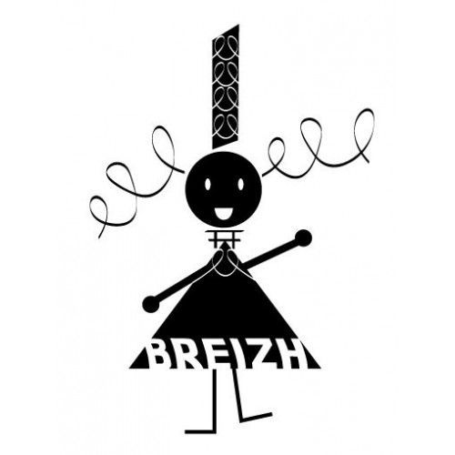 Dame De Breizh Autocollant Sticker Logo 34 - Noir