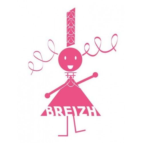 Dame De Breizh Autocollant Sticker Logo 34 - Rose