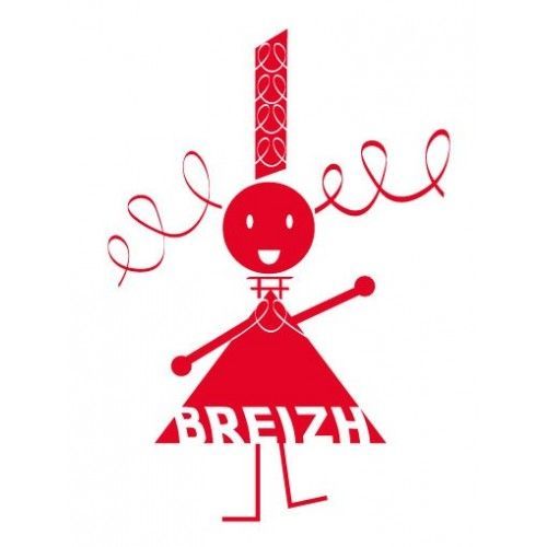 Dame De Breizh Autocollant Sticker Logo 34 - Rouge