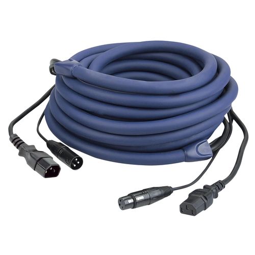DAP FP12 cble IEC & XLR mle - IEC & XLR femelle 3 m bleu