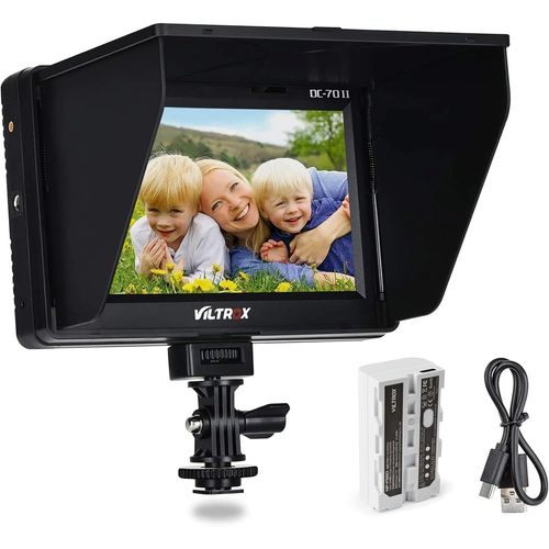 Dc-70  Clipser Couleur 17,8 Cm cran Lcd Tft Hd Moniteur Hdmi Entre Av 1280 * 800 Pour Nikon Dslr Appareil Photo Camscope + Batterie F550 Appareil Photo Rechargeable + Cha[Camera3304]