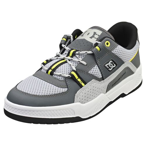 Dc Shoes - Baskets Construct Pour Hommes, Cuir Et Textile Gris Jaune - 43