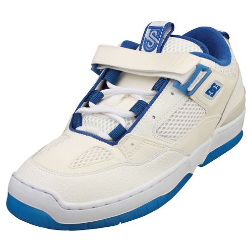 Chaussures Dc Shoes Js 1 Hommes - Baskets De Skate En Cuir, Blanc Et Bleu - 42 1/2