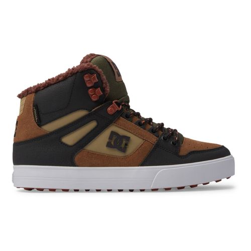 Dc Shoes - Pure High-Top Wc Winter En Cuir Et Synthtique Marron Vert Pour Homme - 44 1/2