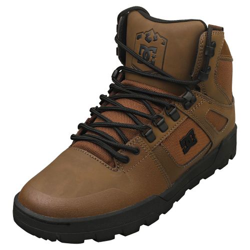 Bottes Pure High Top Dc Shoes - Cuir Noir Et Chocolat - 42