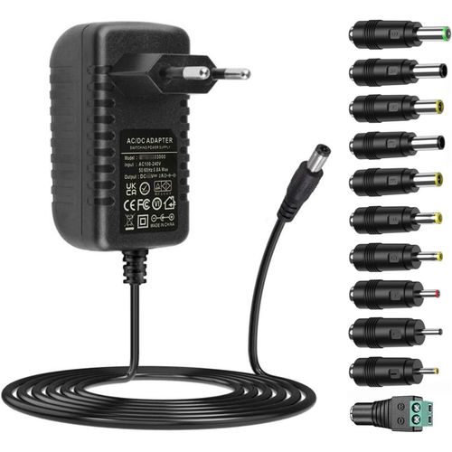 Dc24v 2a Chargeur d'adaptateur Secteur avec 11 DC Plugs AC  DC 24V 2Amp 1.5A 1A transformateur de Conversion Secteur pour Bande LED,Appareil Photo,Moniteur PC,Haut - Parleur 24V appareils.[P913]