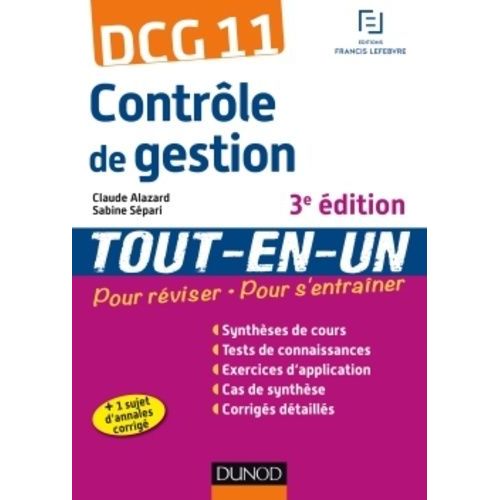 Contrle De Gestion Dcg 11 Tout-En-Un    Format Broch 