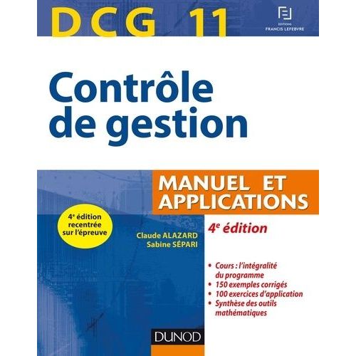 Contrle De Gestion Dcg 11 - Manuel Et Applications    Format Beau livre 