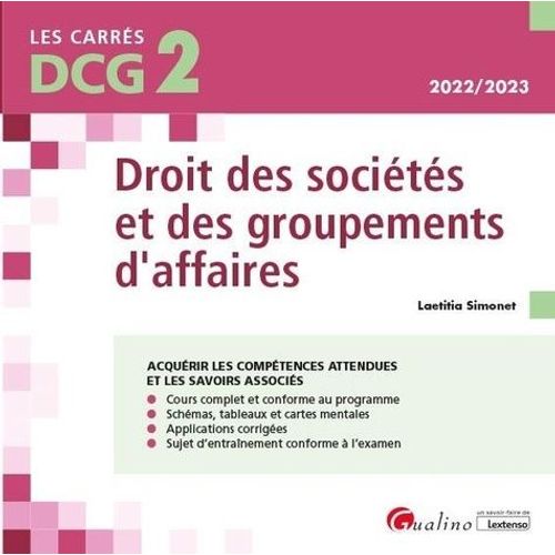 Droit Des Socits Et Des Groupements D'affaires Dcg 2    Format Grand Format 