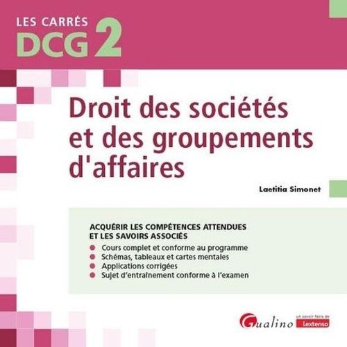 Droit Des Socits Et Des Groupements D'affaires Dcg 2    Format Grand Format 