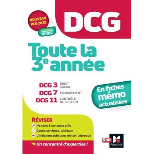 Dcg - Toute La 3e Anne Du Dcg 3, 7, 11 En Fiches - Rvision 2024-2025  