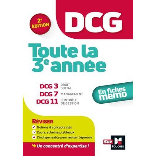Dcg : Toute La 3e Anne Du Dcg 3, 7, 11 En Fiches - Rvision  