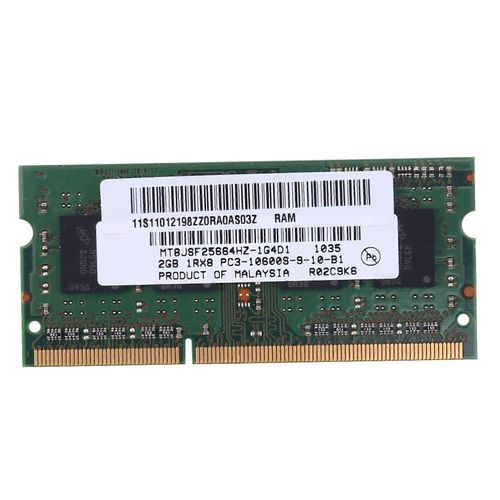 DDR3 2 Go de mmoire pour ordinateur portable Ram 1RX8 PC3-10600S 1333Mhz 204Pin 1.5V Haute Performance Notebook RAM
