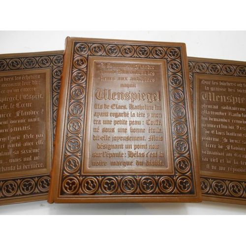 De Coster (Charles) : Thyl Ulenspiegel Ou La Lgende Des Gueux. Illustrations De Fontanarosa. Paris, Union Latine D'editions, 1969. 3 Volumes Grands In 8, Reliure Cuir Dcore De L'diteur Sous tuis   de charles de coster  Format Reli 