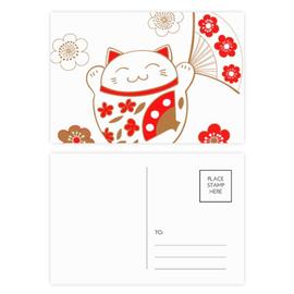 De La Chance Fortune Cat Fleur Fan Du Japon Carte Etablie pcs Carte Cote Postale Anniversaire Grace Rakuten