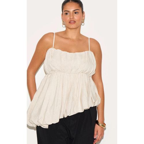 Dbardeur Asymtrique Bouffant En Effet Lin Beige, Beige