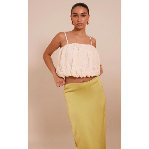 Dbardeur Bouffant En Mousseline De Soie Texture Crme, Crme