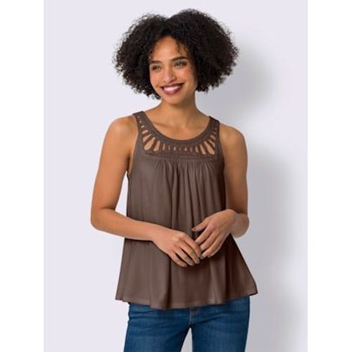 Dbardeur Dentelle Crochete  L'encolure Ronde - Linea Tesini - Chocolat