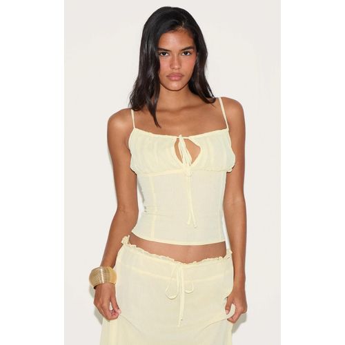 Dbardeur En Mousseline De Soie Jaune Beurre  Buste Fronc, Jaune Beurre