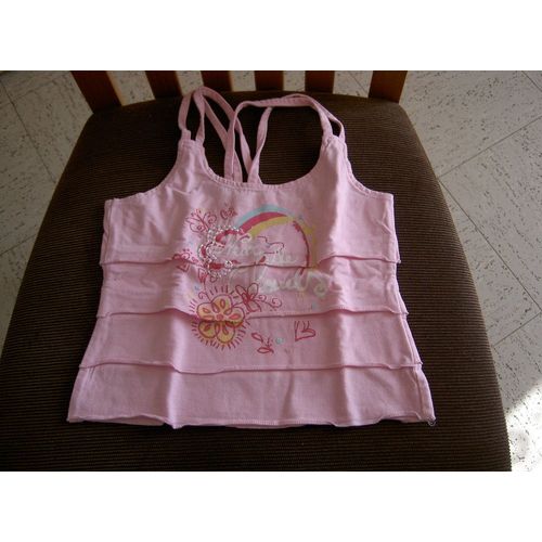 Dbardeur Vnf Taille 4 Ans Rose Avec Dessin Multicolor Sur Le Devant