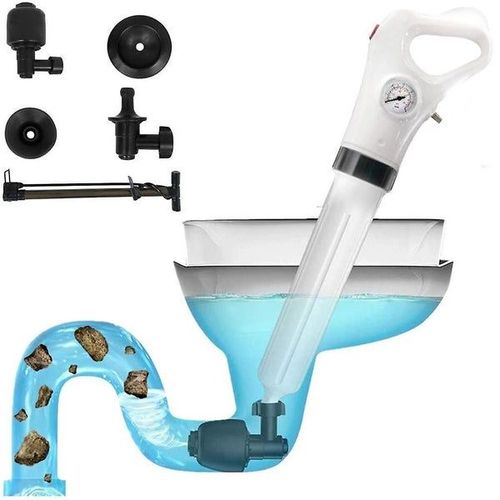 Dboucheur Wc  Air Comprim Haute Efficacit Avec Ttes Interchangeables Pour Dboucher Les Toilettes, Les viers Et Les Canalisations.