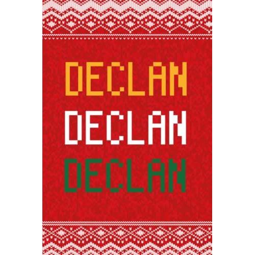 Declan: Personalized Writing Journal For Men Christmas Themed, Multi Colored (Custom Name Journal, Blank Journal, Write In Notebook, Knitted Pattern) Of Size 6x9 100 Pages For Declan   de Publishing By Lucas, Name Personalized  Format Broch 