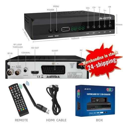 Dcodeur numrique dbarDVB T2 Hdisparates HEVC pritel TV rcepteur U-ENG HD DVB-T2 PVR TV Tuner avec tlcommande 2 en 1 - Type JN812 with WiFi