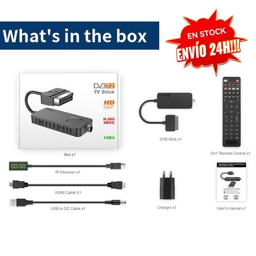 Dcodeur numrique dbarDVB T2 Hdisparates HEVC pritel TV rcepteur U-ENG HD DVB-T2 PVR TV Tuner avec tlcommande 2 en 1 - Type U8mini SCART