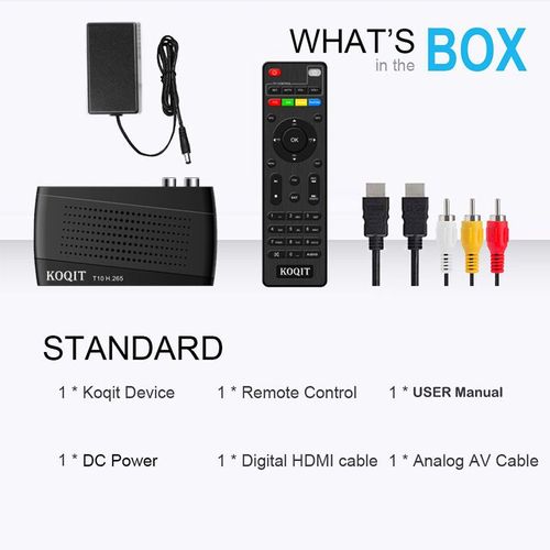 Dcodeur numrique europen 10 bits,tuner Dvb T2,Hevc,cl universelle,tlcommande Dvb C Dv 2,antenne gratuite,dcodeur TV - Type T10 Only
