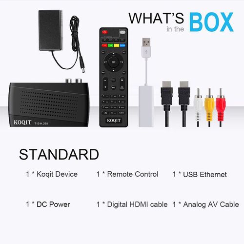 Dcodeur numrique europen 10 bits,tuner Dvb T2,Hevc,cl universelle,tlcommande Dvb C Dv 2,antenne gratuite,dcodeur TV - Type T10 RJ45