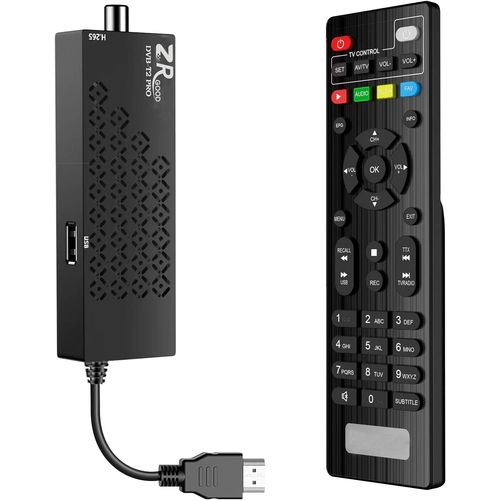 Dcodeur numrique terrestre DVB-T2,TDT-HD 2023,mini cl TV invisible,1080P H265 HEVC,connexion HD HDMI et USB,fonction PVR,tlcommande infrarouge 2 en 1