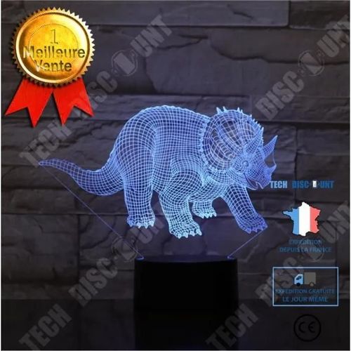 Dcoratif Usb Dinosaure 7 Couleurs Tlcommande Illusion Optique Veilleuse 3d Visualisation Tableau Bureau Lampes 3d Glow Led La