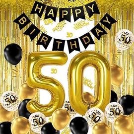 Decoration Anniversaire 50 Ans Or Noir, Anniversaire 50 Ans Femme